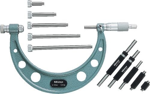 Mitutoyo Outside Micrometer Set 0-100mm x 0.01mm Interchangeable Anvils
