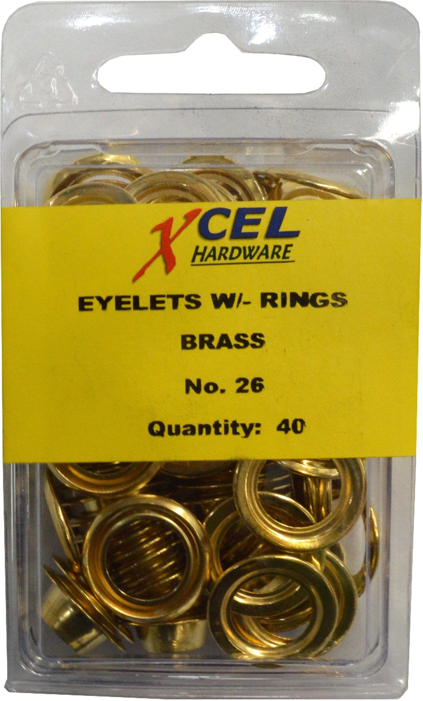 Xcel Eyelets - Brass with Rings 40-pce #26B 11.11mm