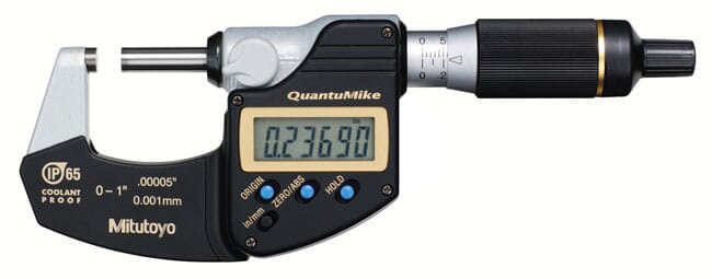 Mitutoyo QuantuMike 0-1"/25mm IP65 Coolant Proof without Data Output