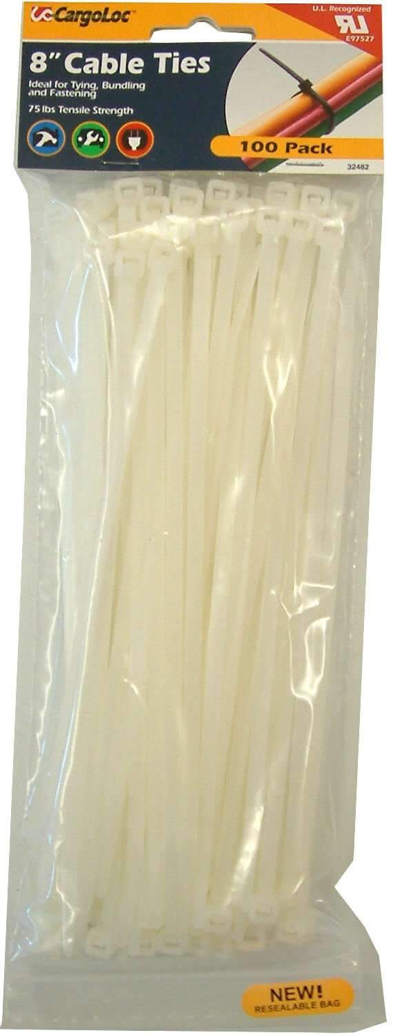 Cargoloc Cable Ties Natural 100-pce 50lb Capacity #32482 200mm
