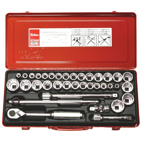 Koken 4279AM Socket Set 12pt 36pc 1/2"Dr 3/8-1.1/4" & 10-32mm