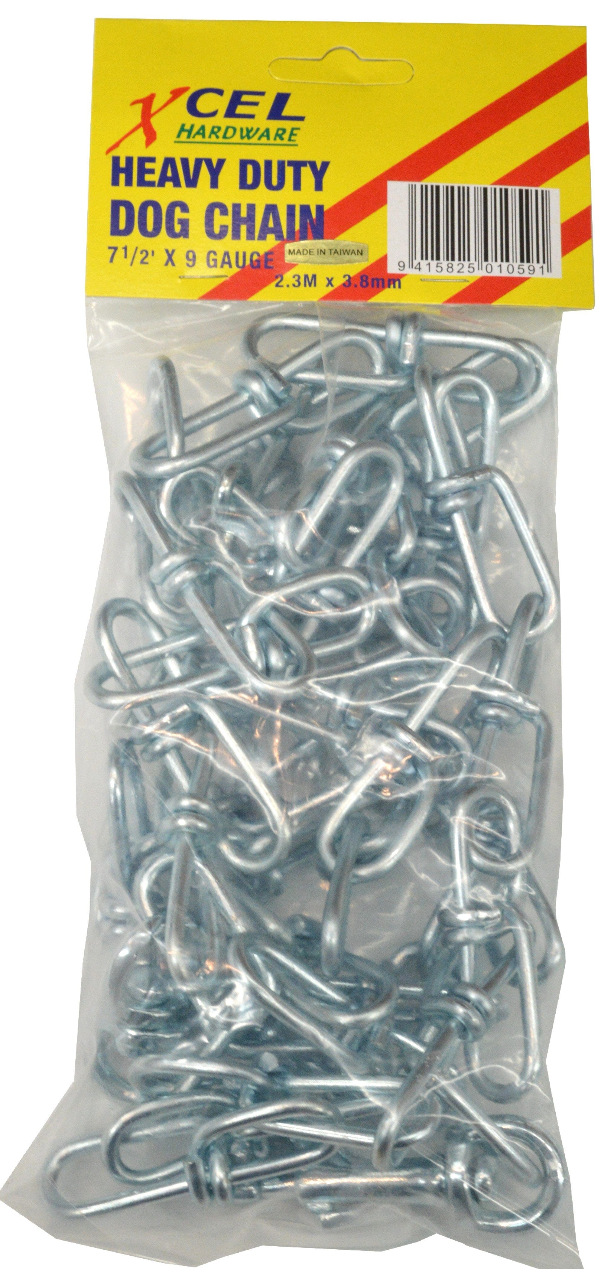 Xcel Dog Chain - Galvanised with Snap & Centre Swivel 2.3m x 3.8mm