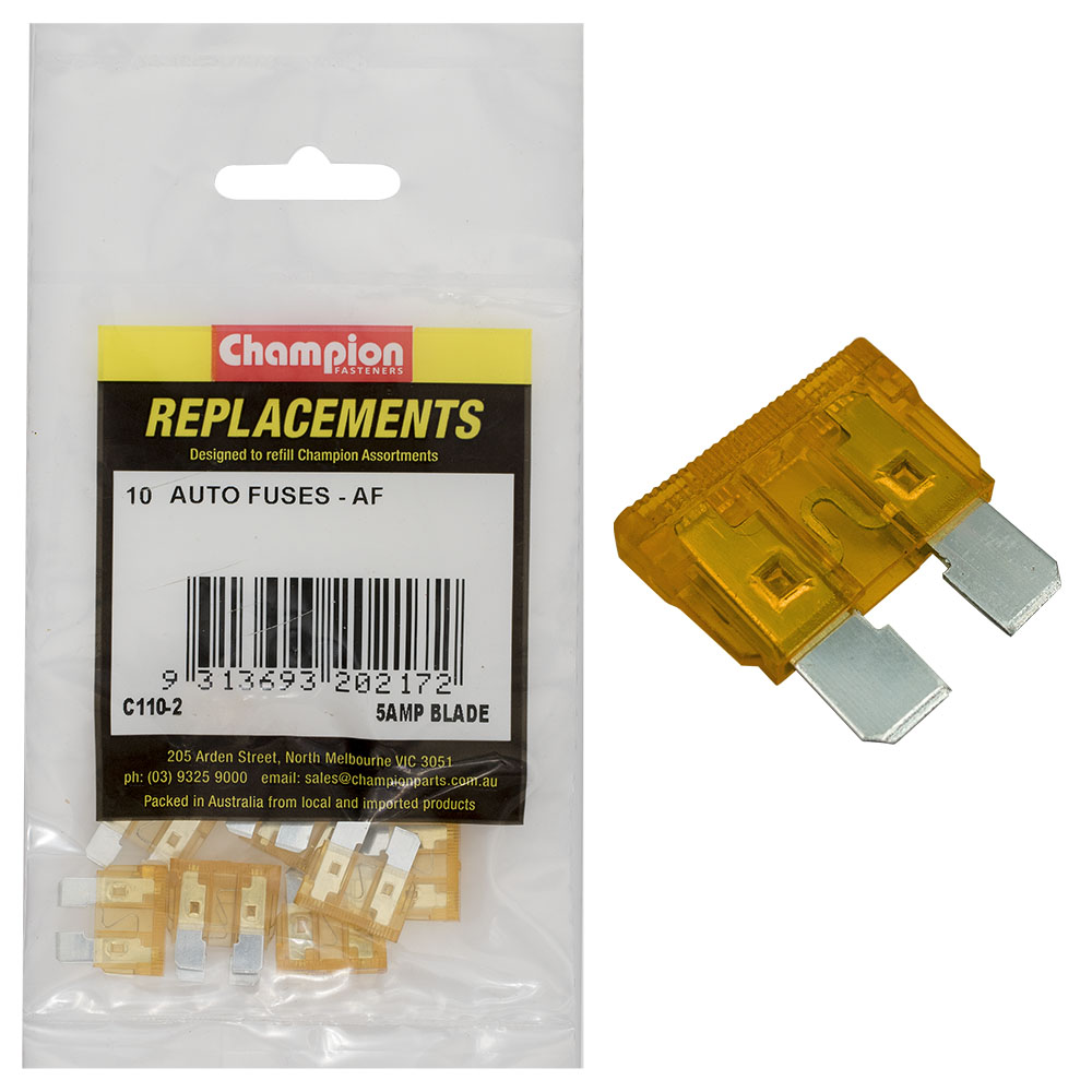 Champion AF 5Amp Standard Blade Fuse (Tan) - 50pk