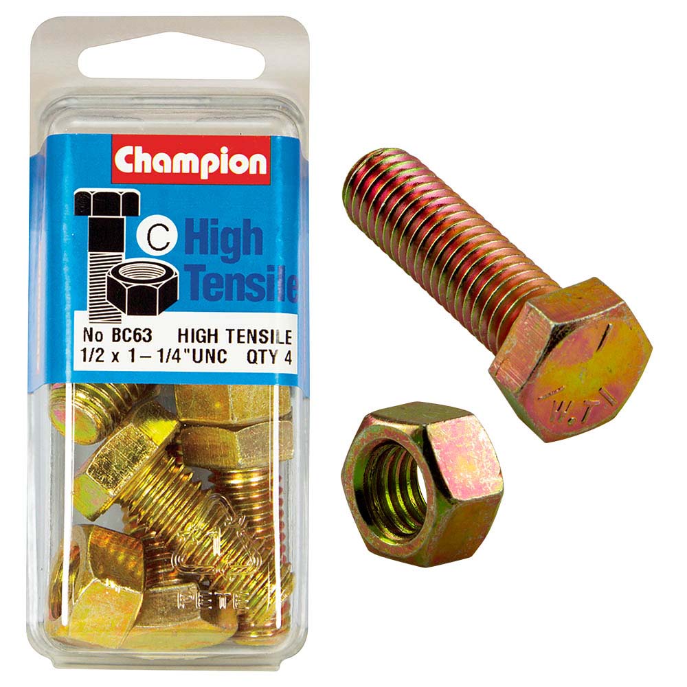 Champion 1-1/4in x 1/2in Set Screw  & Nut (C) - GR5