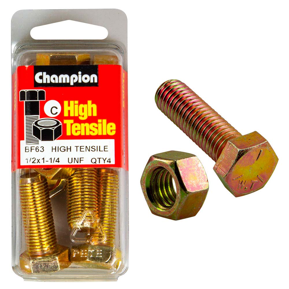 Champion 1-1/4in x 1/2in Set Screw & Nut (C) - GR5