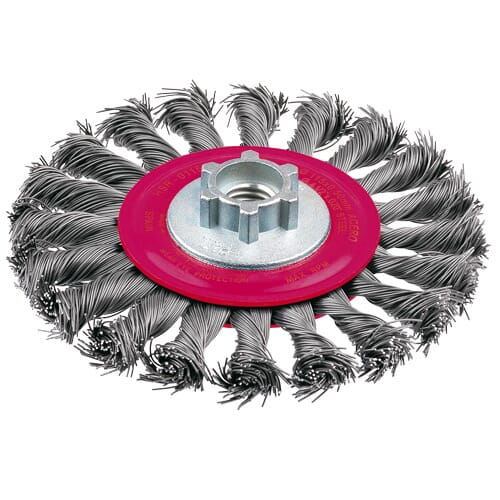 Jaz Wire Wheel High Speed Twist Knot  115mm x 25mm x 0.5mm - M14 x 2 - Grey Steel (BRUH-115)