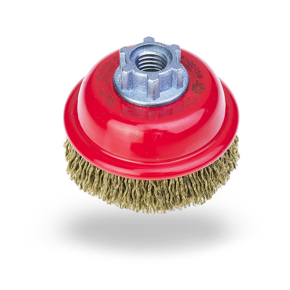 Jaz Cup Brush High Speed 75mm x 22mm x 0.23mm - M14 x 2 - Cable Crimped (BRUH-075)