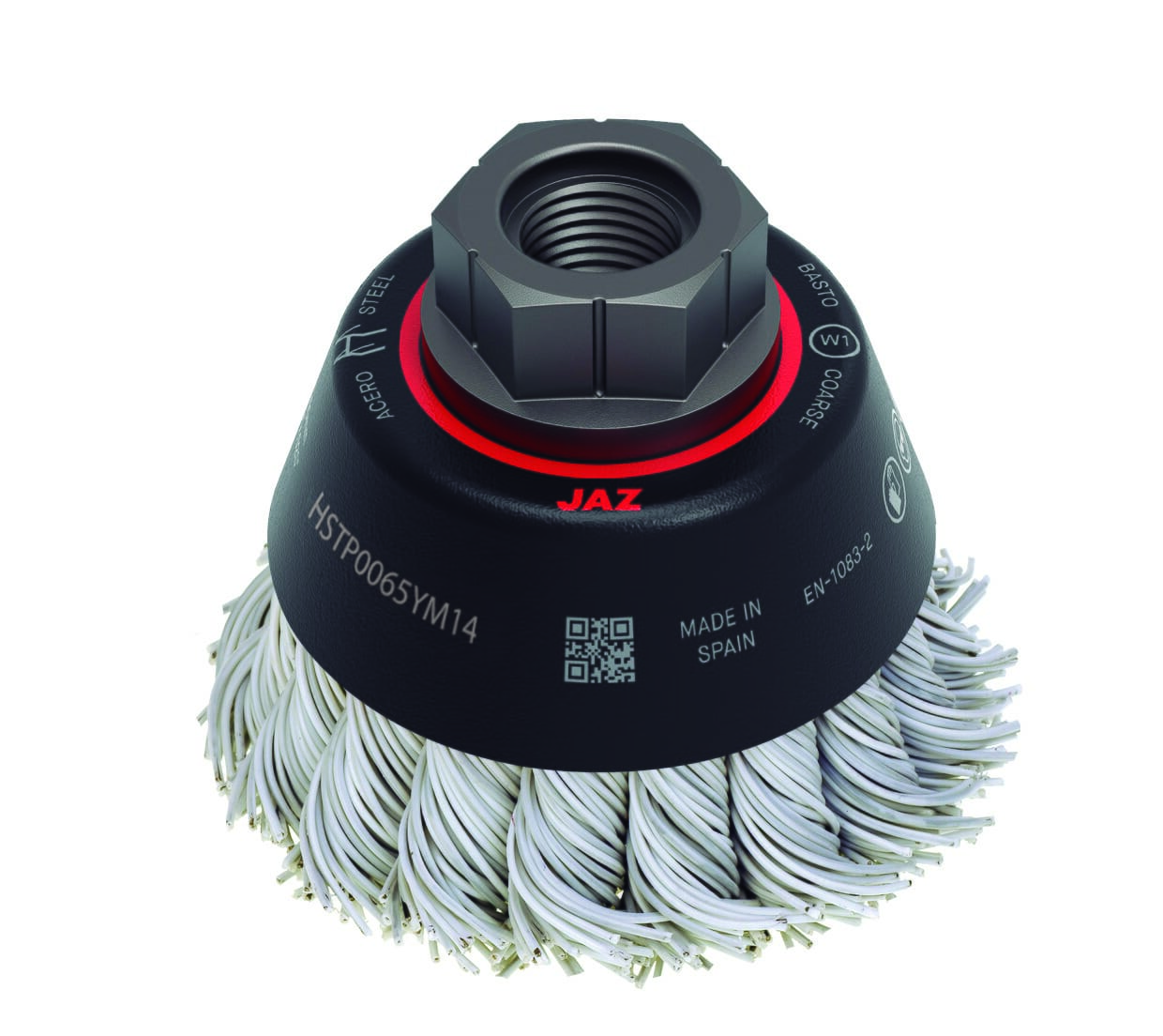Jaz Cup Brush High Speed Twist Knot 65mm x 20mm - M14 x 2 - Laminated Wire (BRUH-6514L)