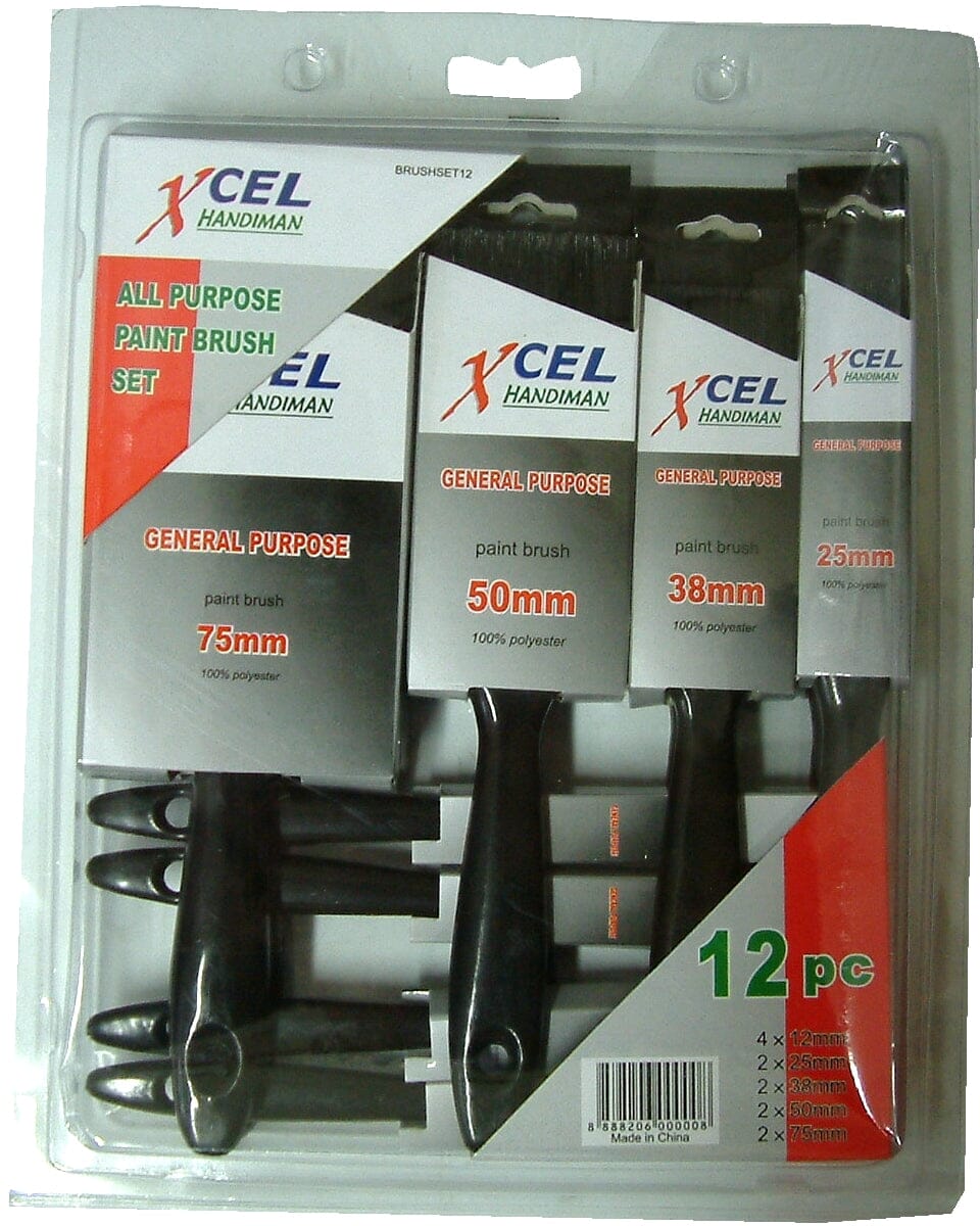 Xcel Paint Brush Set 12pce