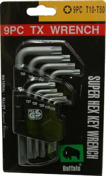 Buffalo Allen Key Set "Torx" Type 9-pce T10-T50