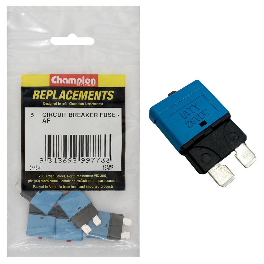 Champion AF 15Amp Circuit Breaker Blade Fuse -5pk