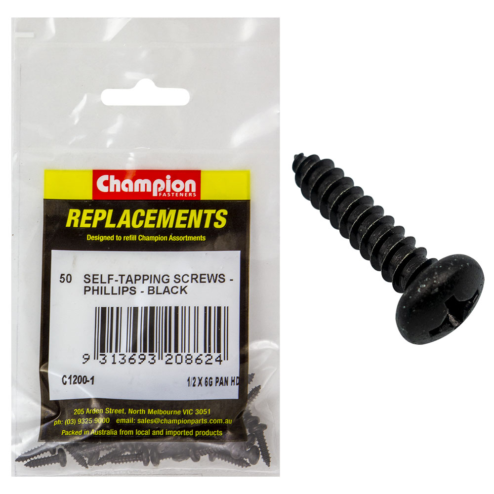Champion 3.5 x 13mm Self Tapping Screw Pan Head Ph -50pk