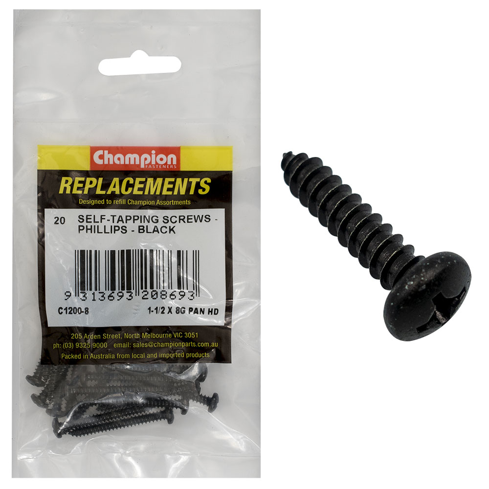 Champion 4.2 x 38mm Self Tapping Screw Pan Head Ph -20pk