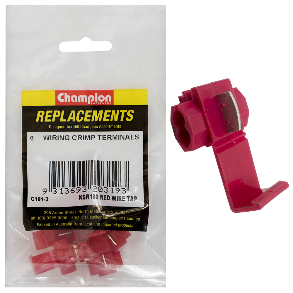 Champion Red Wire Tap Connector -6pk