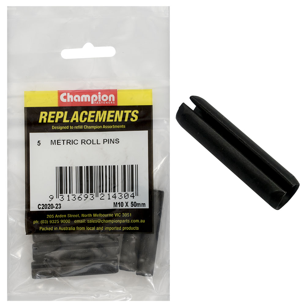 Champion 10.0 x 50mm Metric Roll Pin -5pk