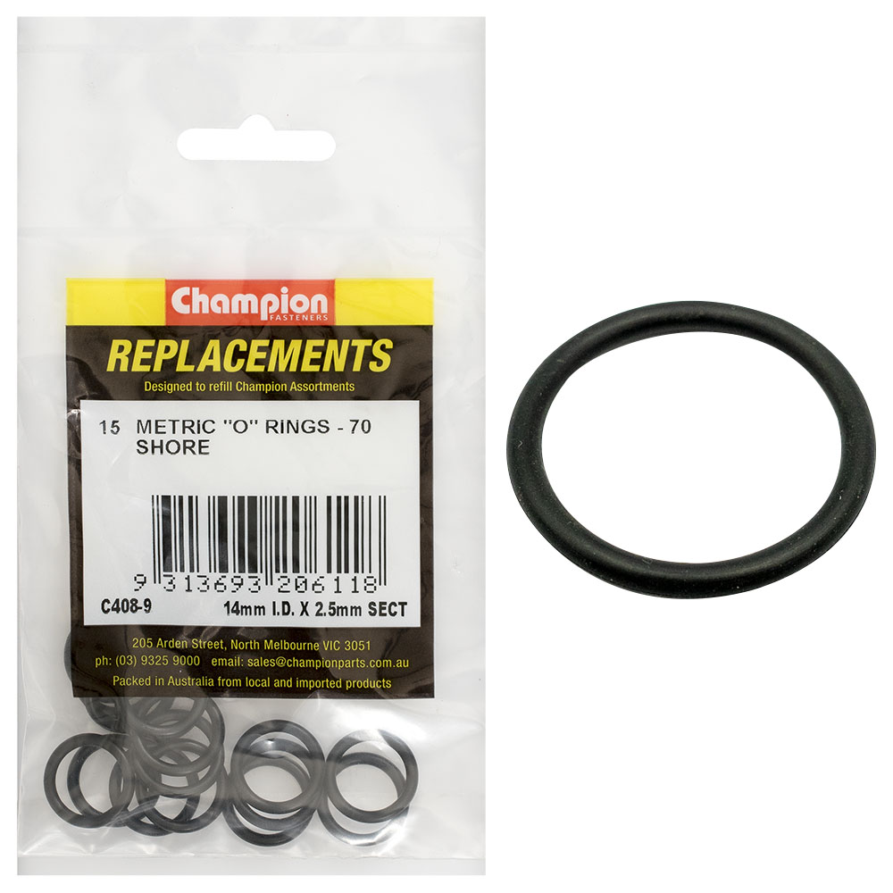 Champion 14mm (I.D.) x 2.5mm Metric O-Ring -15pk