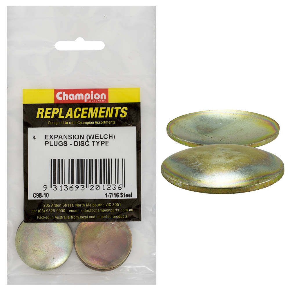 Champion 1-7/16in Expansion (Frost) Plug-Lens/Disc Type-4pk*
