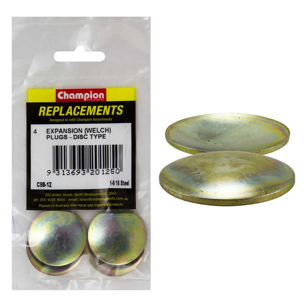 Champion 1-9/16in Expansion (Frost) Plug-Lens/Disc Type-4pk*