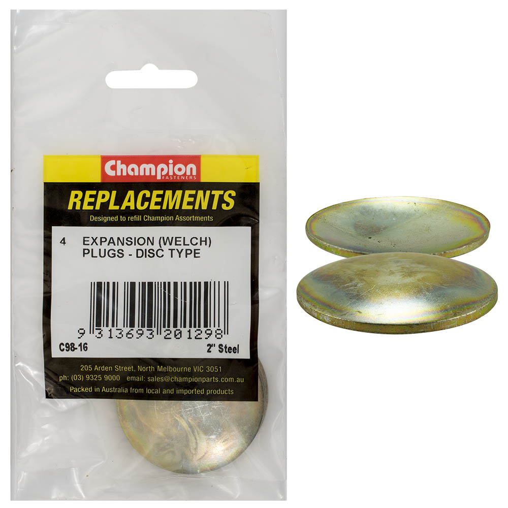 Champion 2in Steel Expansion (Frost) Plug-Lens/DiscType-4pk*