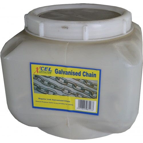 Xcel Galvanised Chain 25kg Polypail (80m) 4mm