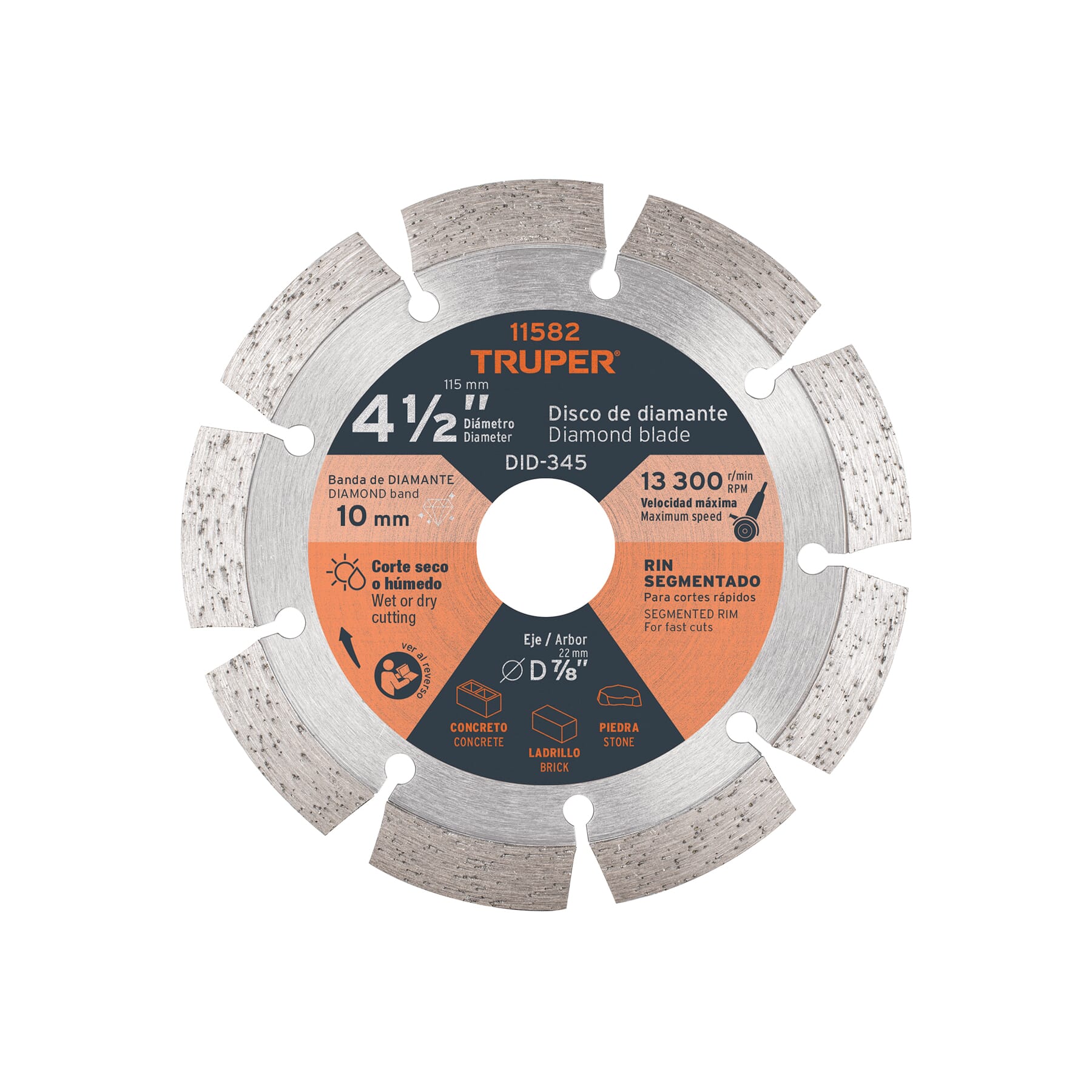 Truper Diamond Segmented Rim Blade 114mm x22mm