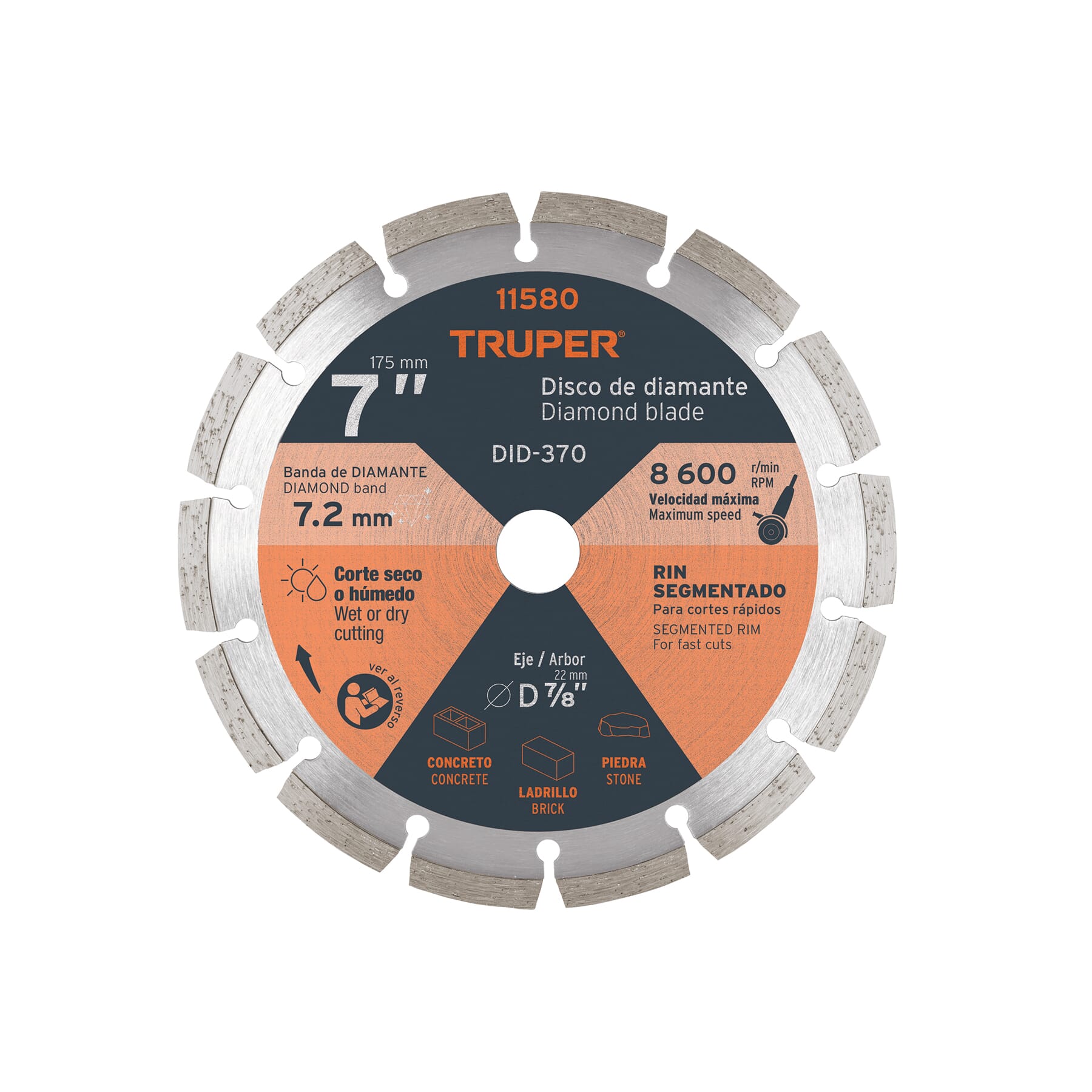 Truper Diamond Segmented Rim Blade 175mm x22mm