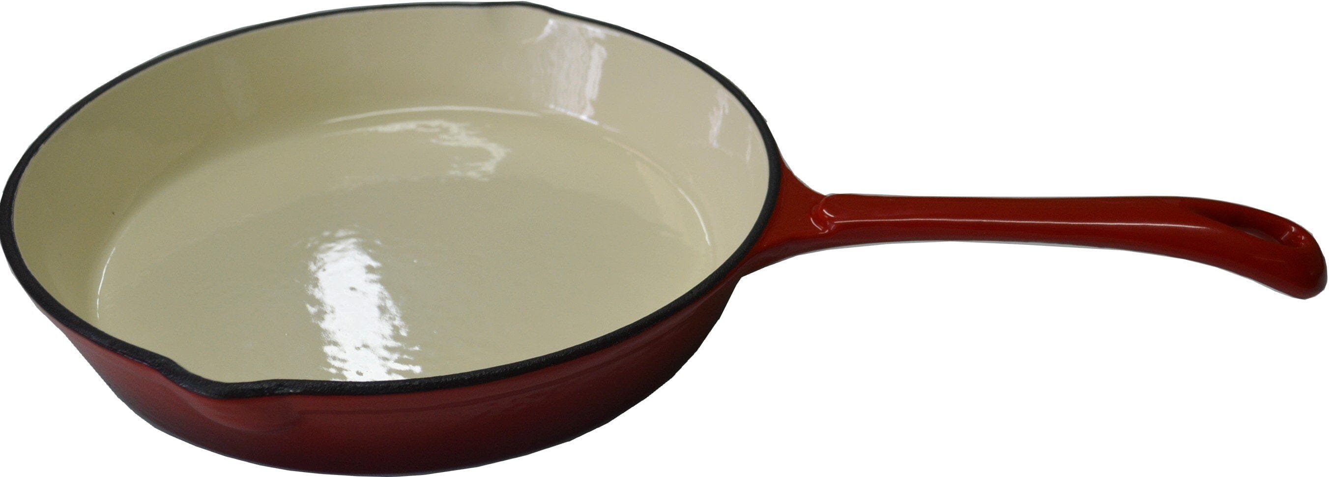 Xcel Cast Iron Frypan Enamel Red & White Round 250mm