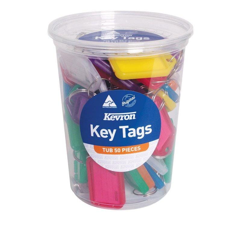 Kevron Key Tag Holders - Standard Colours 50-pce CounterTub