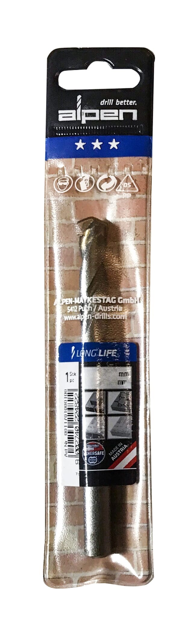 Alpen Series 367 Long Life Masonary Drill in Plastic Wallet