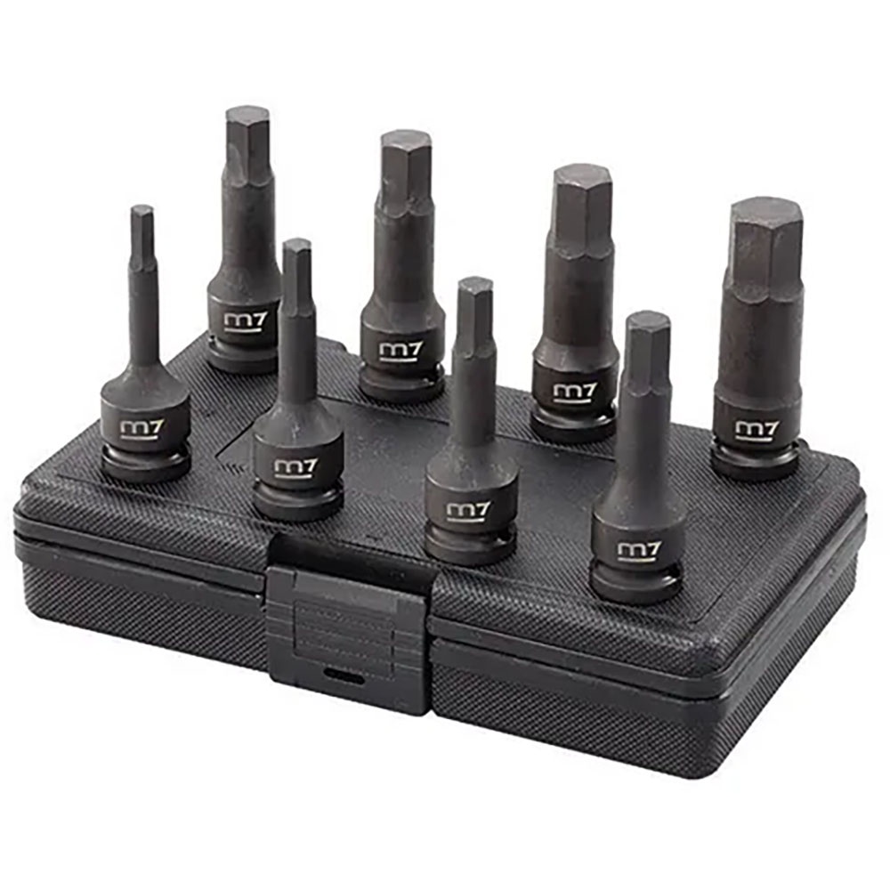 M7 8pc Impact In Hex Socket Set 1/2in Dr. 1/4-3/4in