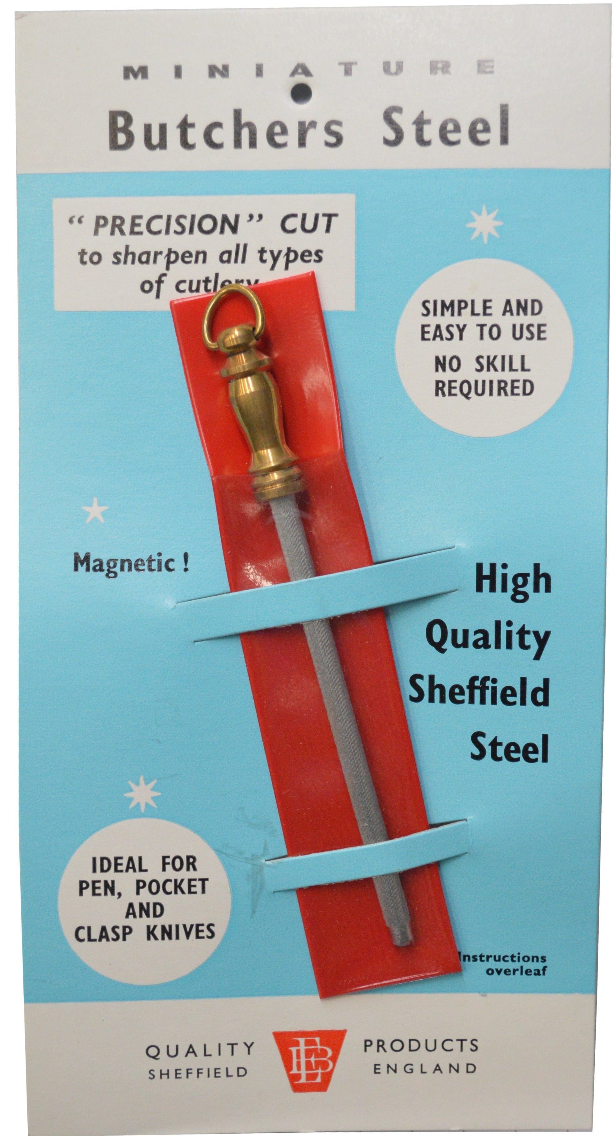 Egginton Mini Sharpening Steel Brass Handle 95mm