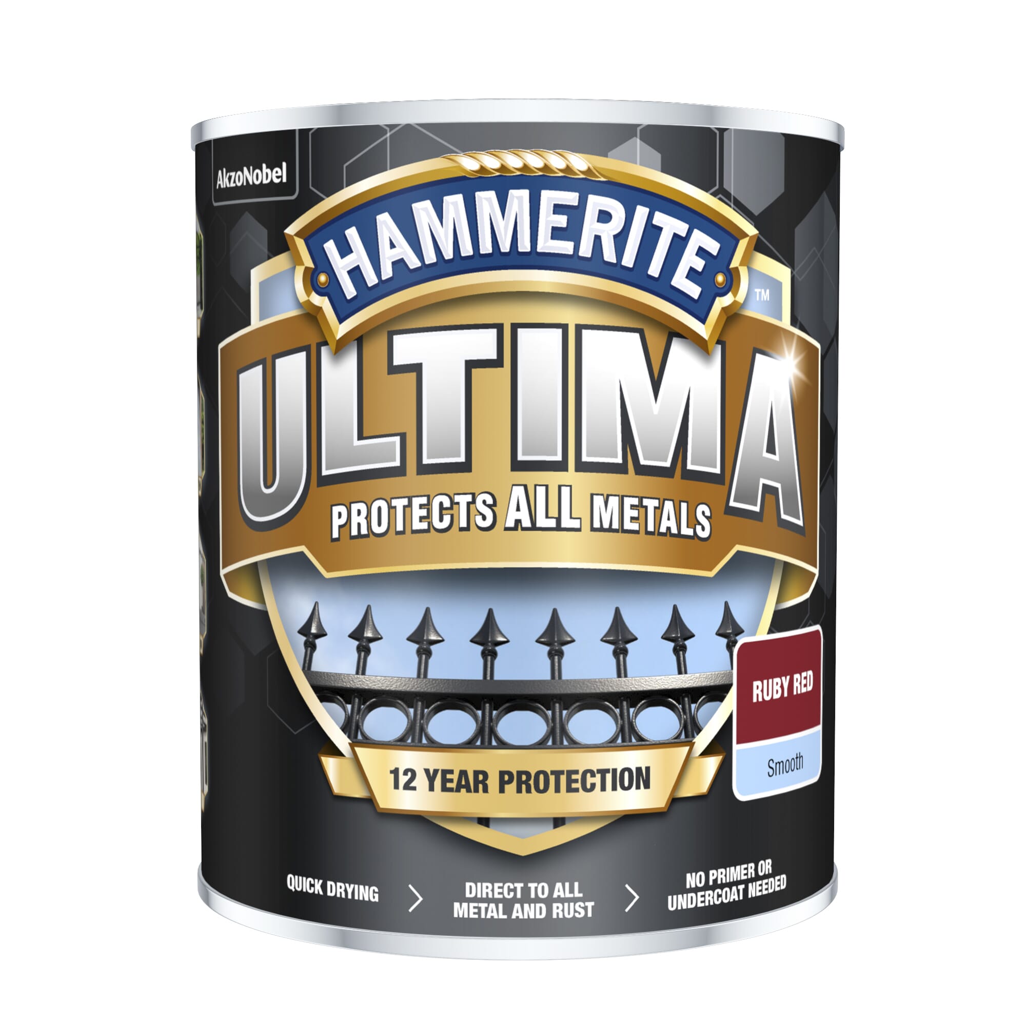 Hammerite Ultima Metal Smooth Ruby Red 750ml