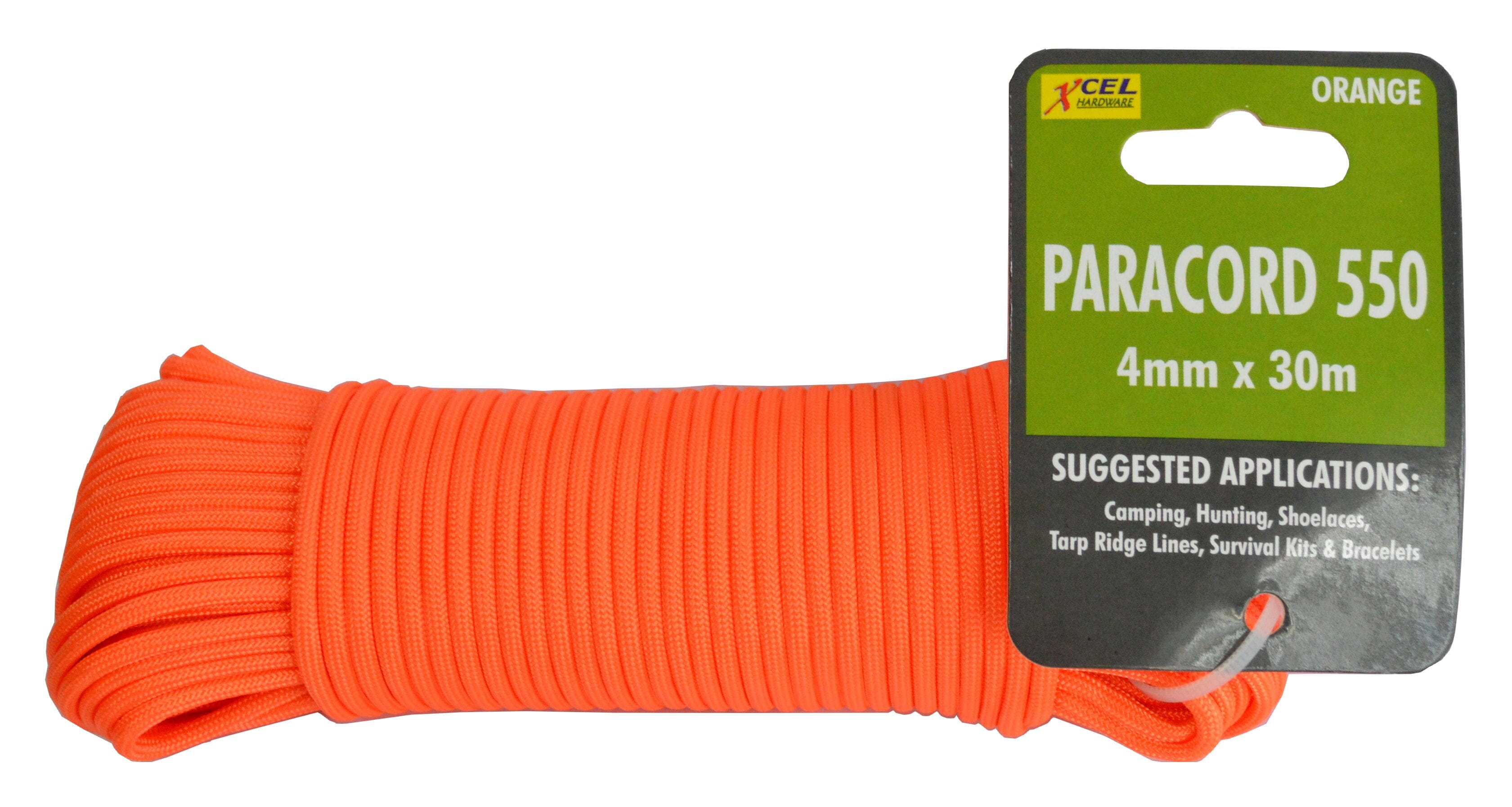 Xcel Paracord 550 - 4mm x 30m Hank Orange