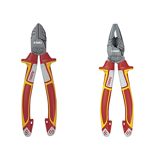 Felo Plier Combo - Combination VDE Pliers 1 x 180mm + VDE Diagonal Nippers 1 x 180mm