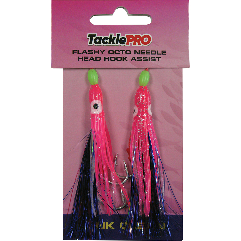 TacklePro Flashy Octopus Assist Hook - Pink 2pc