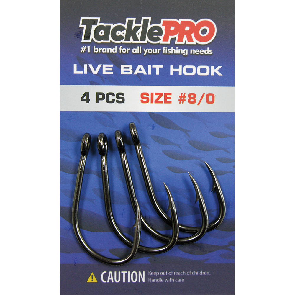 TacklePro Live Bait Hook #8/0 - 4pc