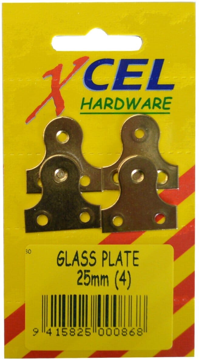 Xcel Glass Plates - Brass 4-pce 25mm Carded