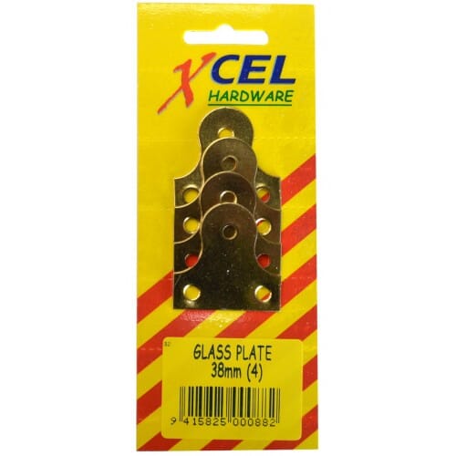 Xcel Glass Plates - Brass 4-pce 38mm Carded