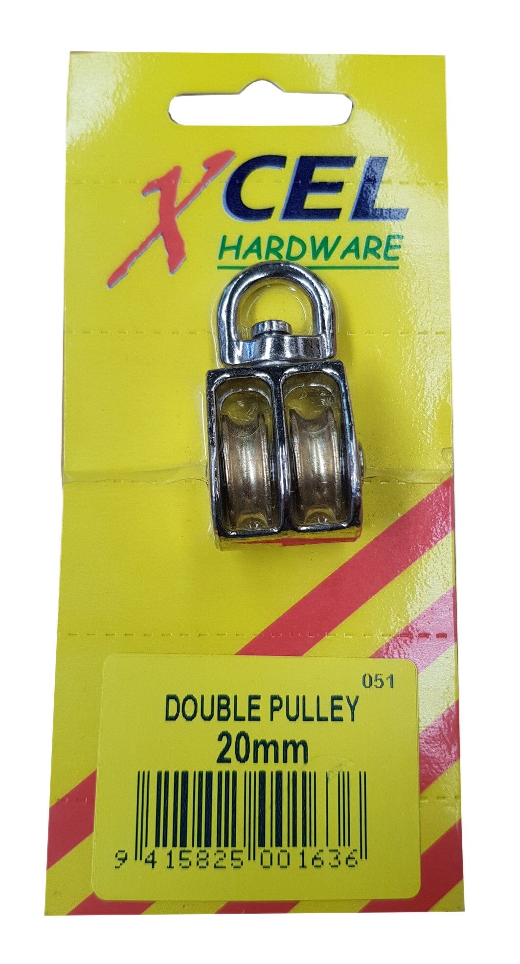 Xcel Double Awning Pulley - Galvanised 20mm Carded