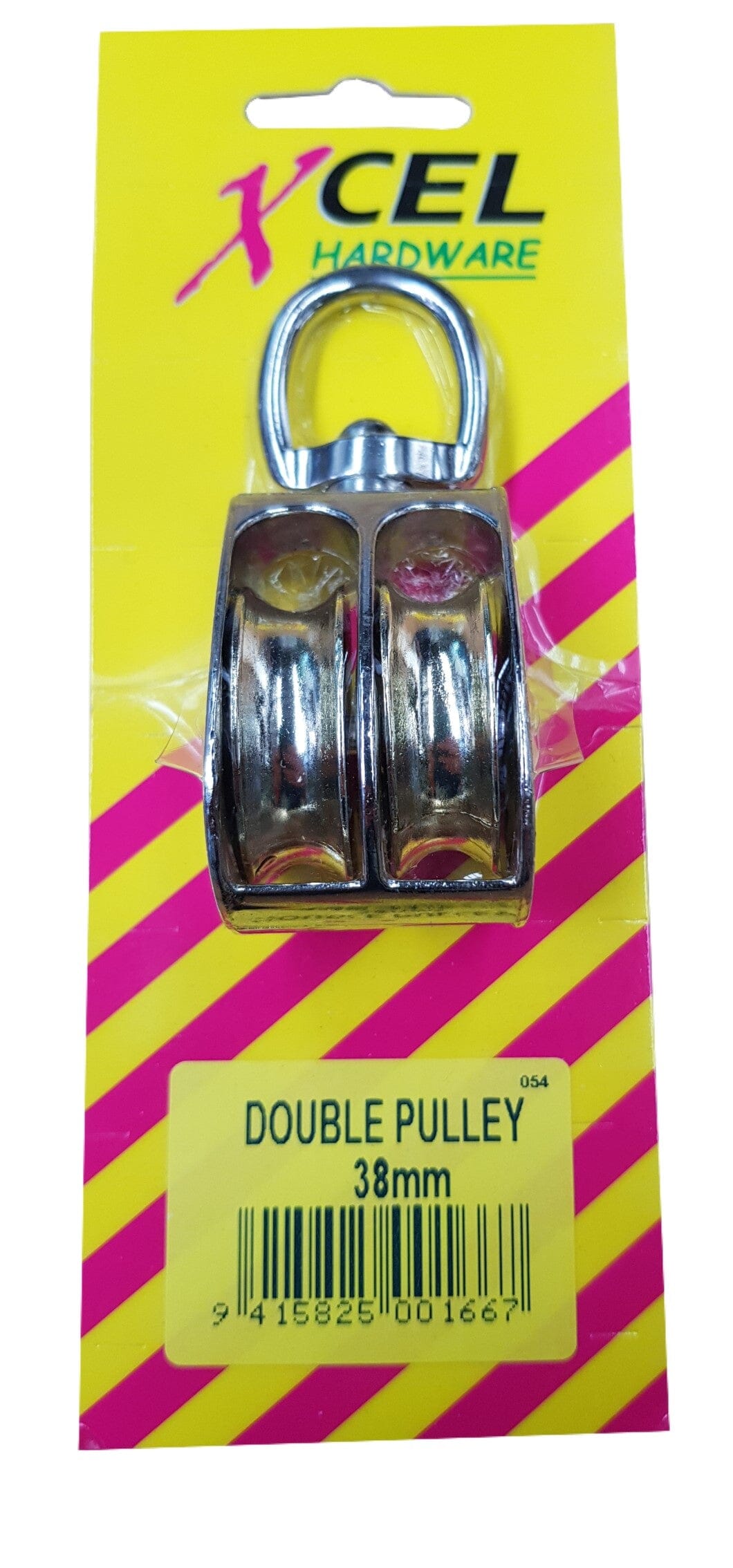 Xcel Double Awning Pulley - Galvanised 38mm Carded