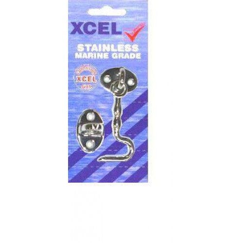 Xcel Cabin Hook Stainless Steel 100mm Carded