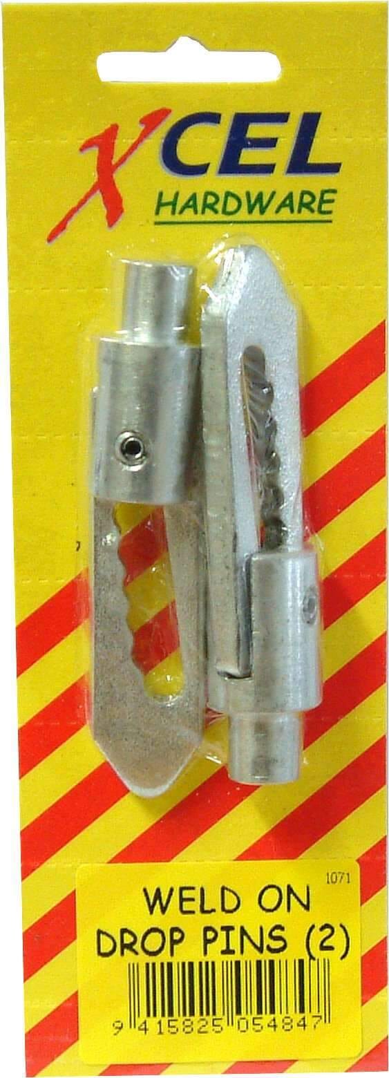 Xcel Tailgate Drop Pins - Galvanised Weld-on Type 2-pce Carded