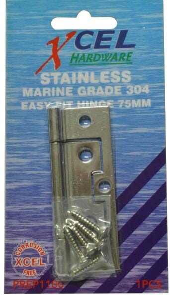 Xcel Flush Hinge Stainless Steel 75mm Carded