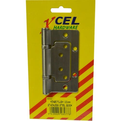 Xcel Flush Hinge Stainless Steel 101mm Carded