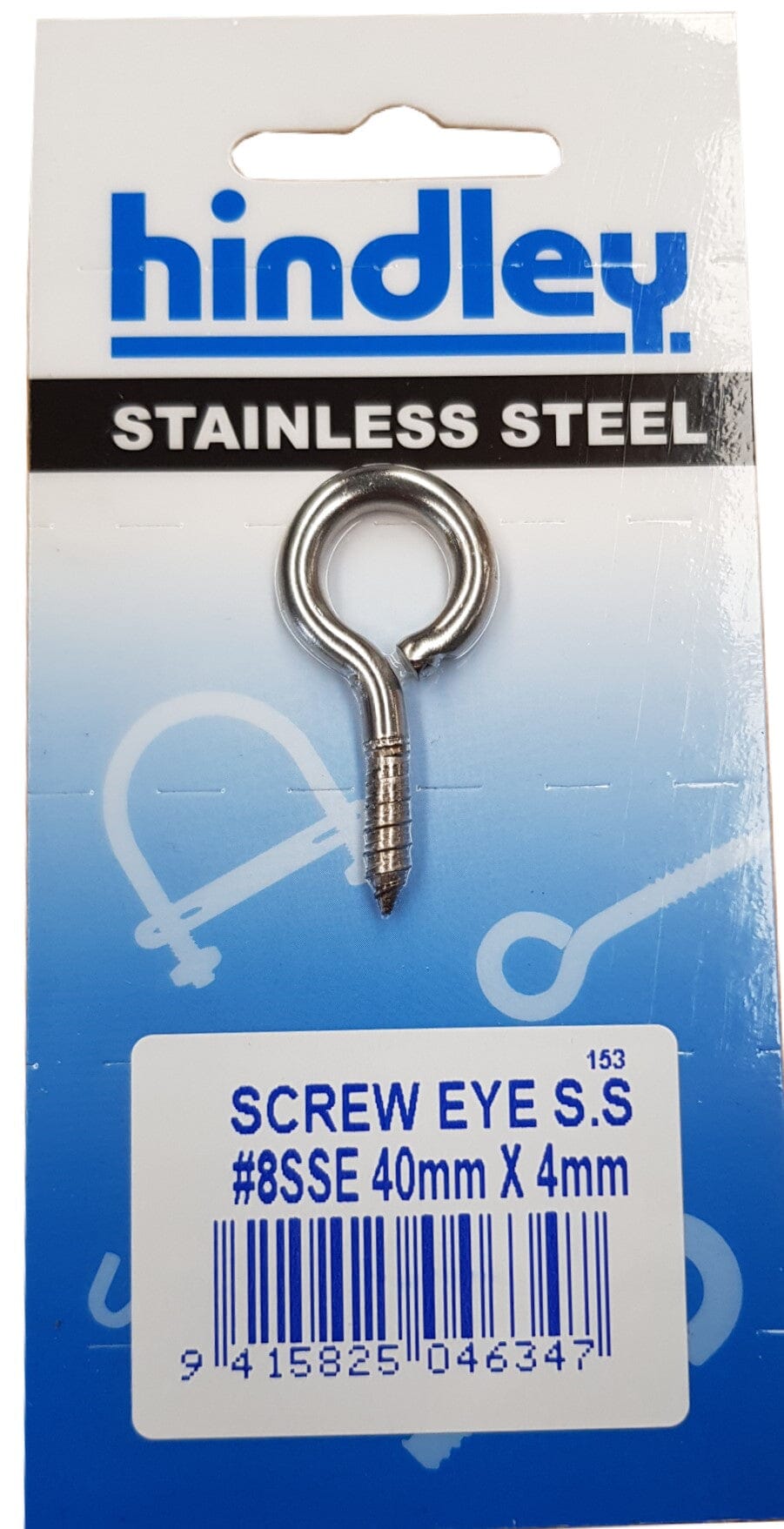 Xcel Screw Eye Stainless Steel #8SSE 40mm x 4mm Carded
