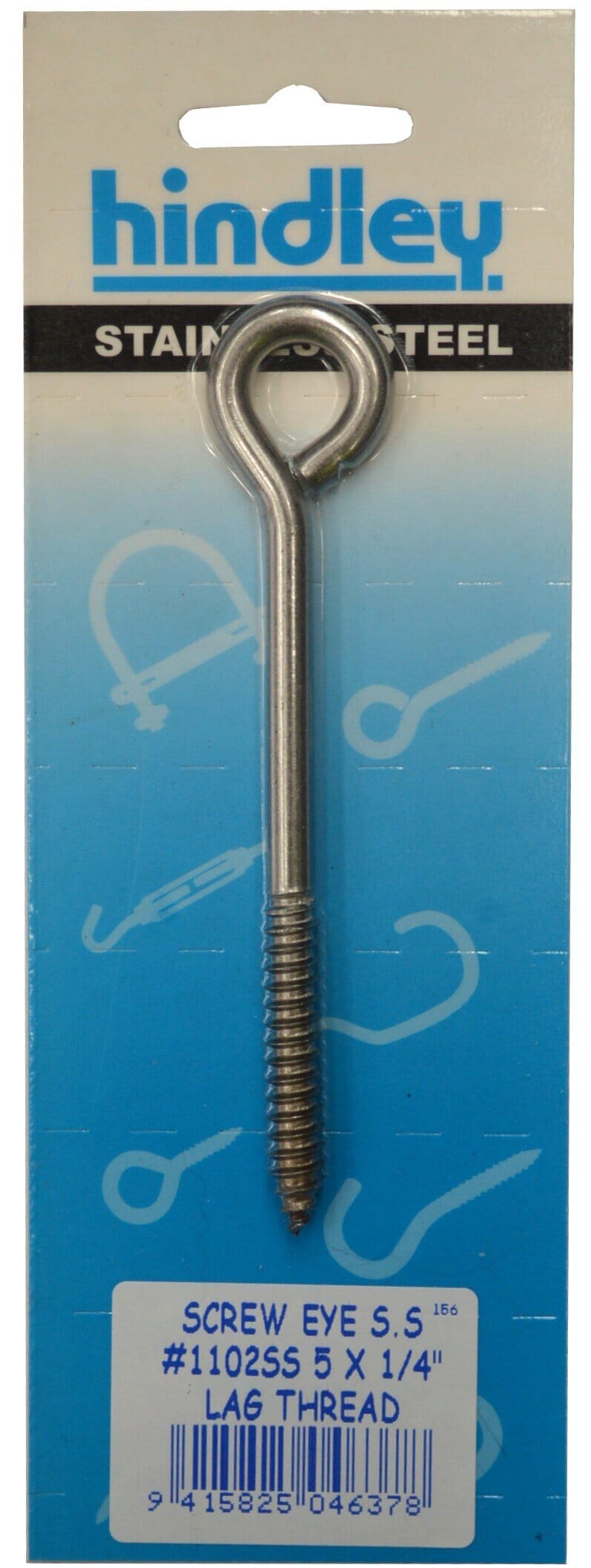 Xcel Screw Eye Stainless Steel #1102SS 125mm x 6mm Carded