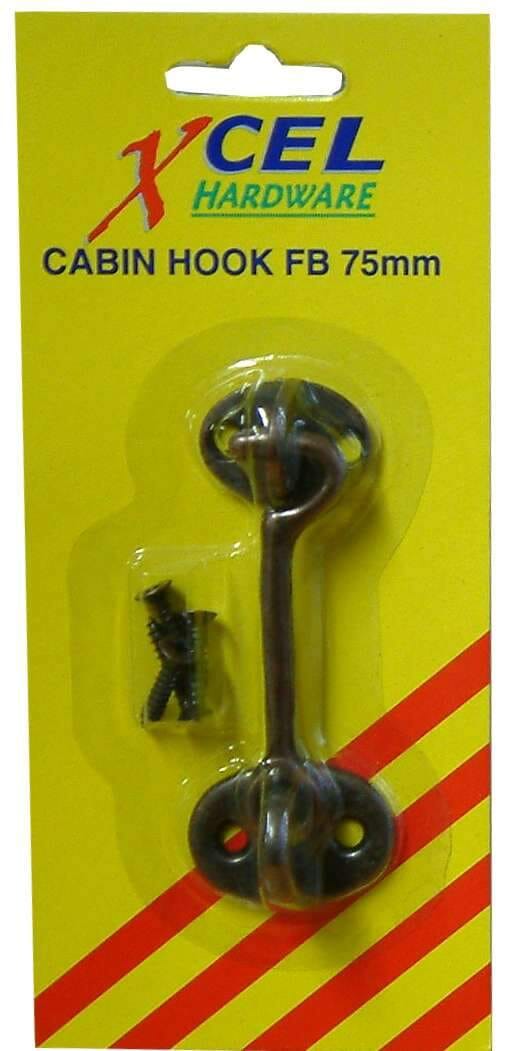 Xcel Cabin Hook - FB on Brass 65mm Carded