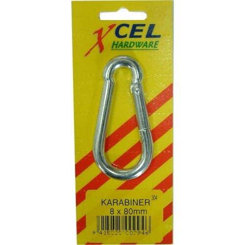 Xcel Karabiner - Pear Shape Zinc 10mm Carded