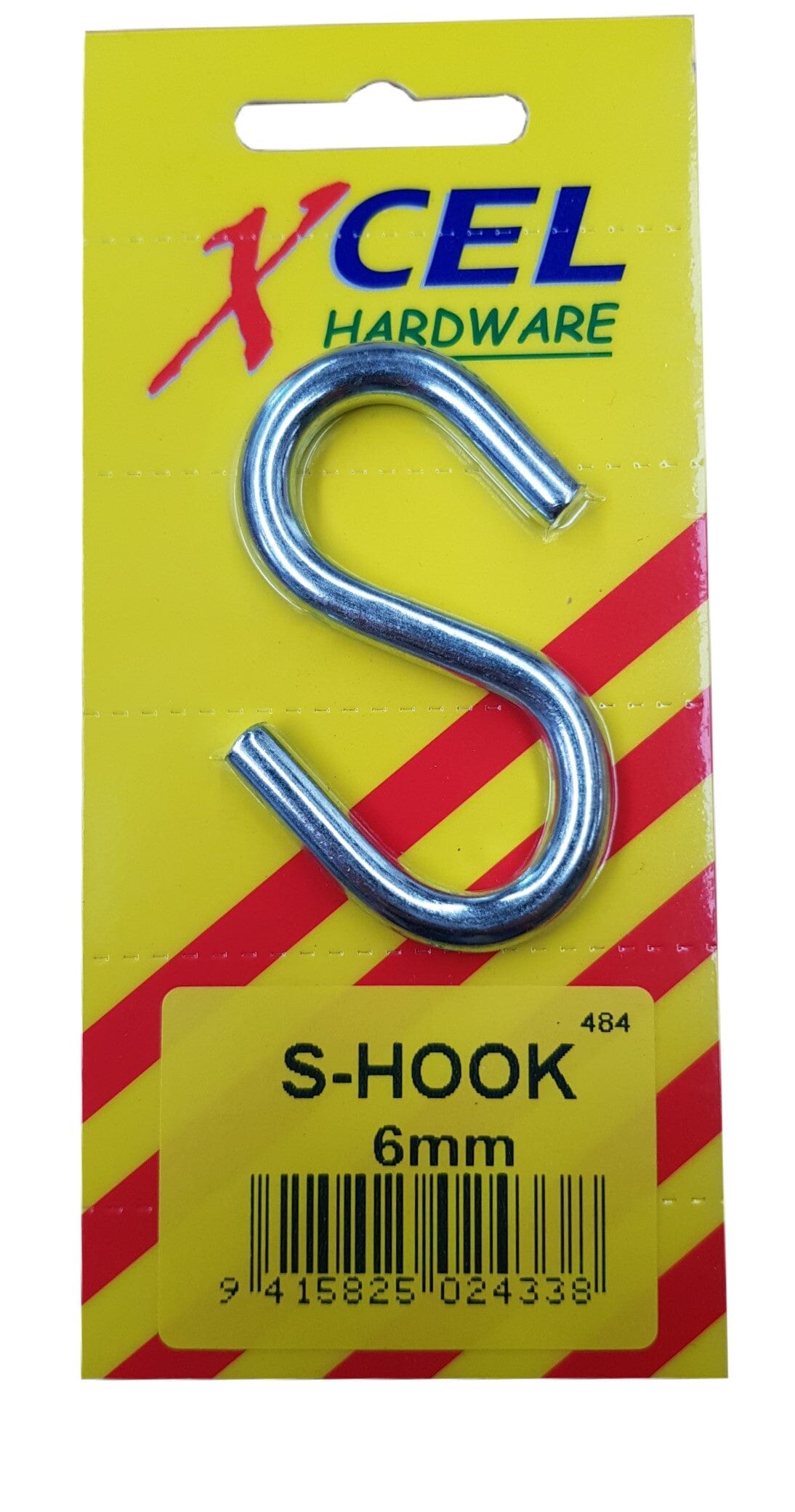 Xcel S-Hook ZP 6mm Carded