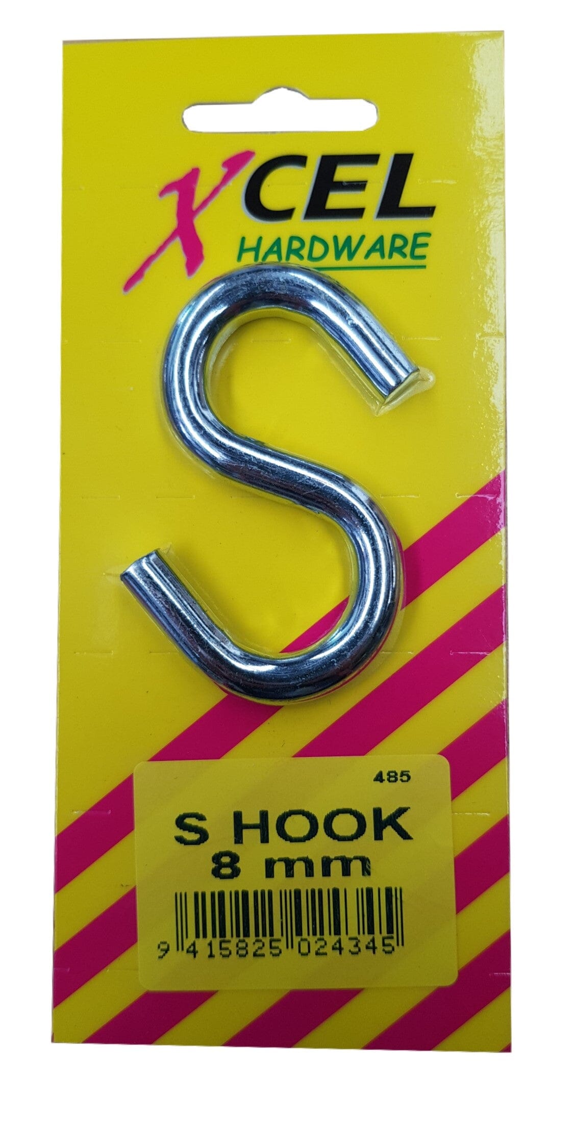 Xcel S-Hook ZP 8mm x 75mm Carded